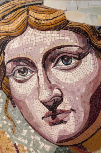 Ancient Roman Mosaic Inspired Portrait of a Woman
