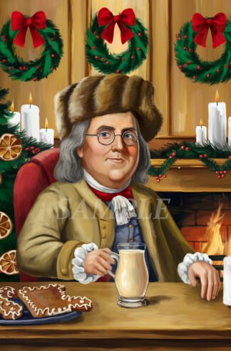 *Benjamin Franklin Enjoys a Holiday Drink